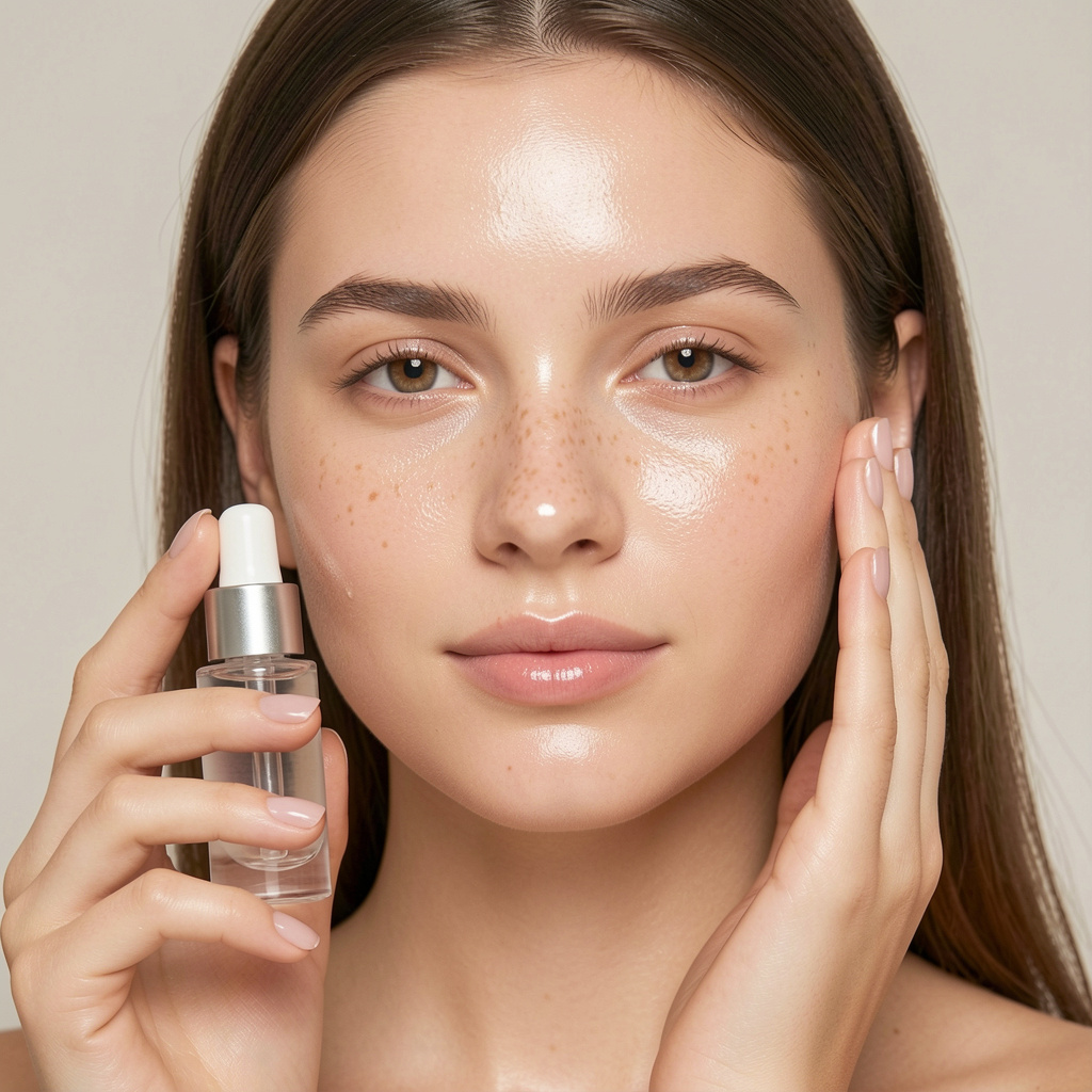 freepik portrait beauty girl applying serum smooth hydrated skin subtle freckles fresh dewy finish 0001